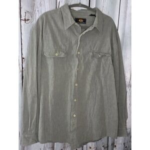 Route 66 Shirt Mens Large Green Button-Up Long Sleeve Cotton Pocket Casual Sz XL